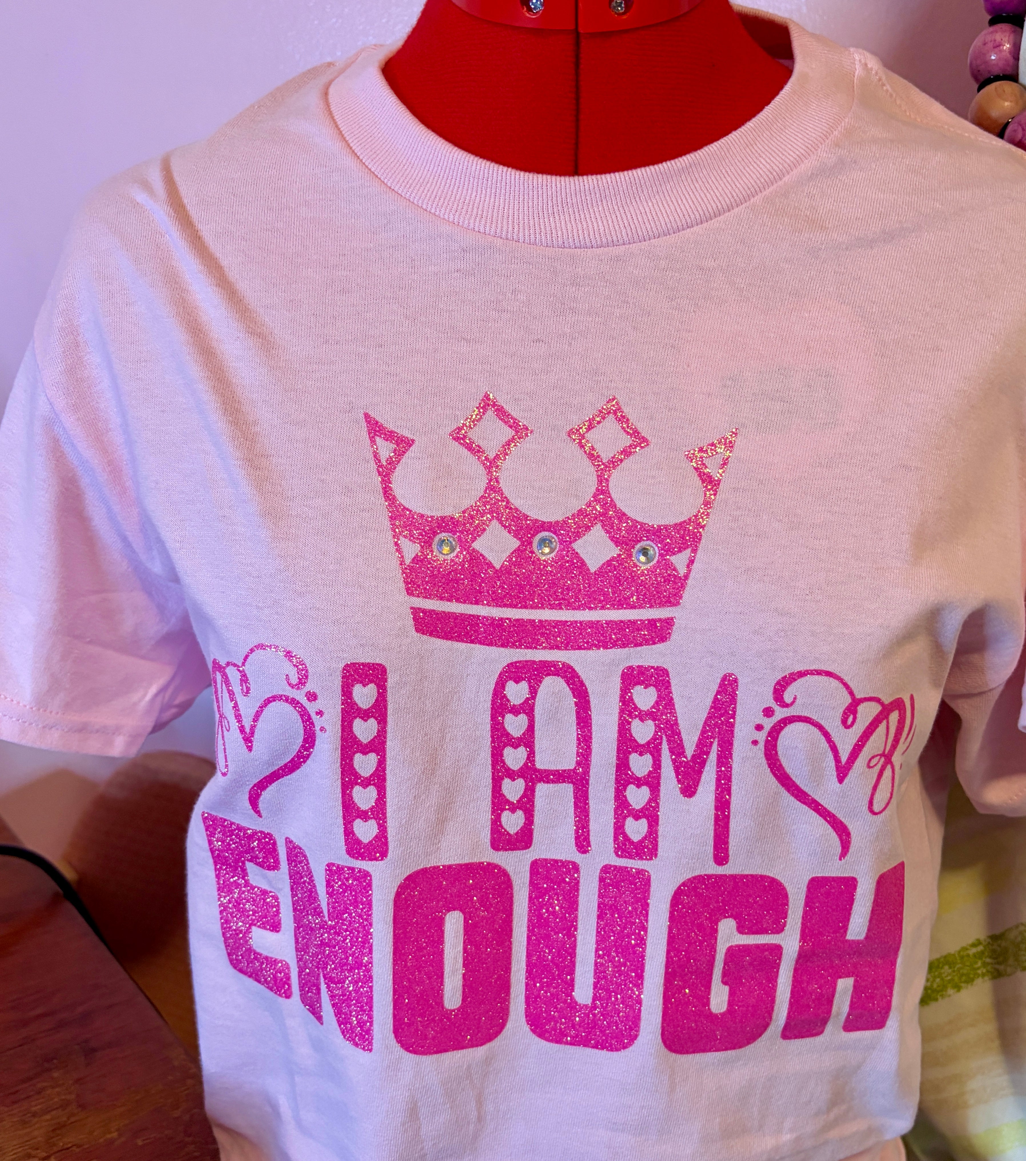 I Am Enough Glitter Tshirt