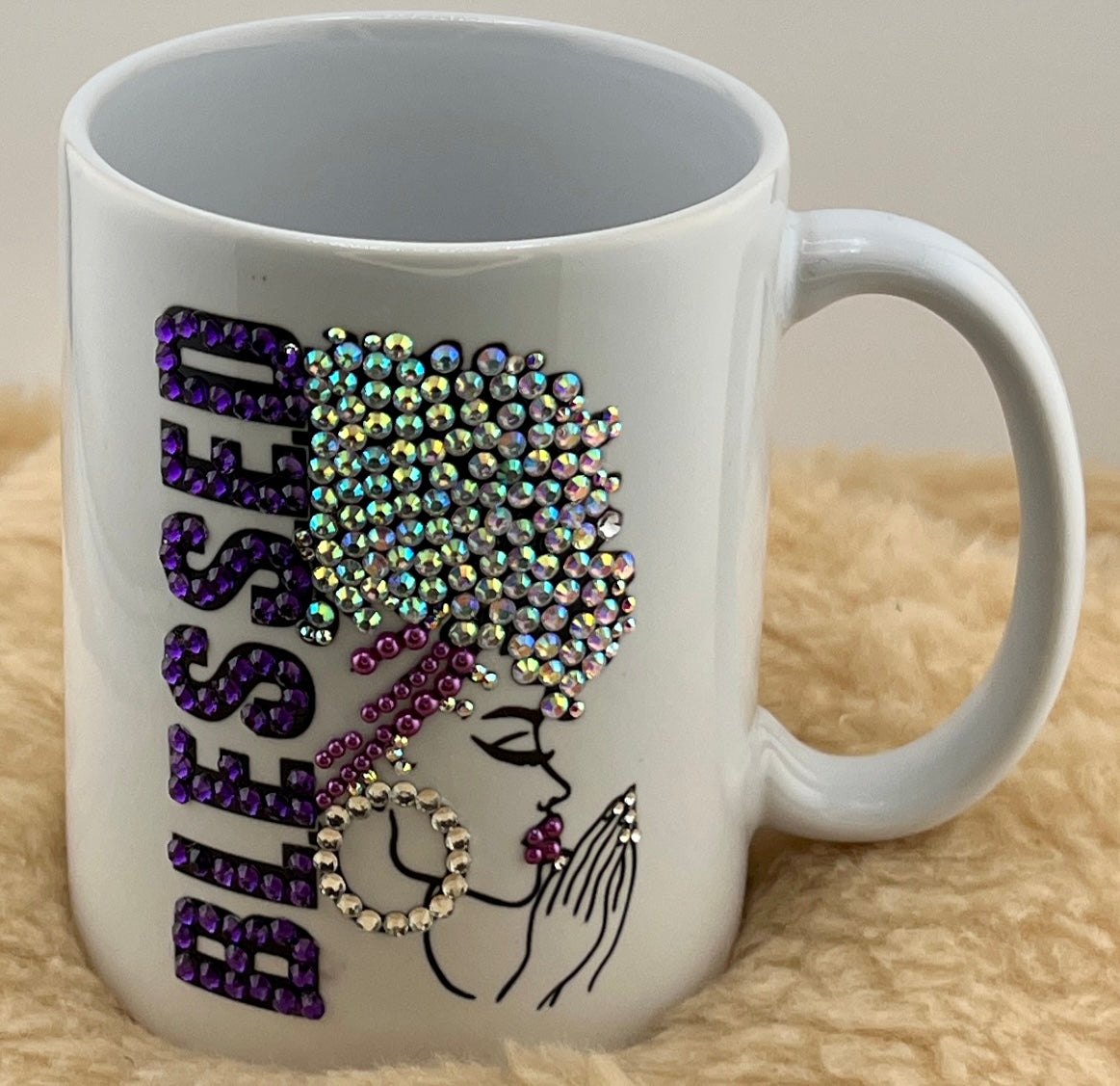 Blessed Rhinestone Mug