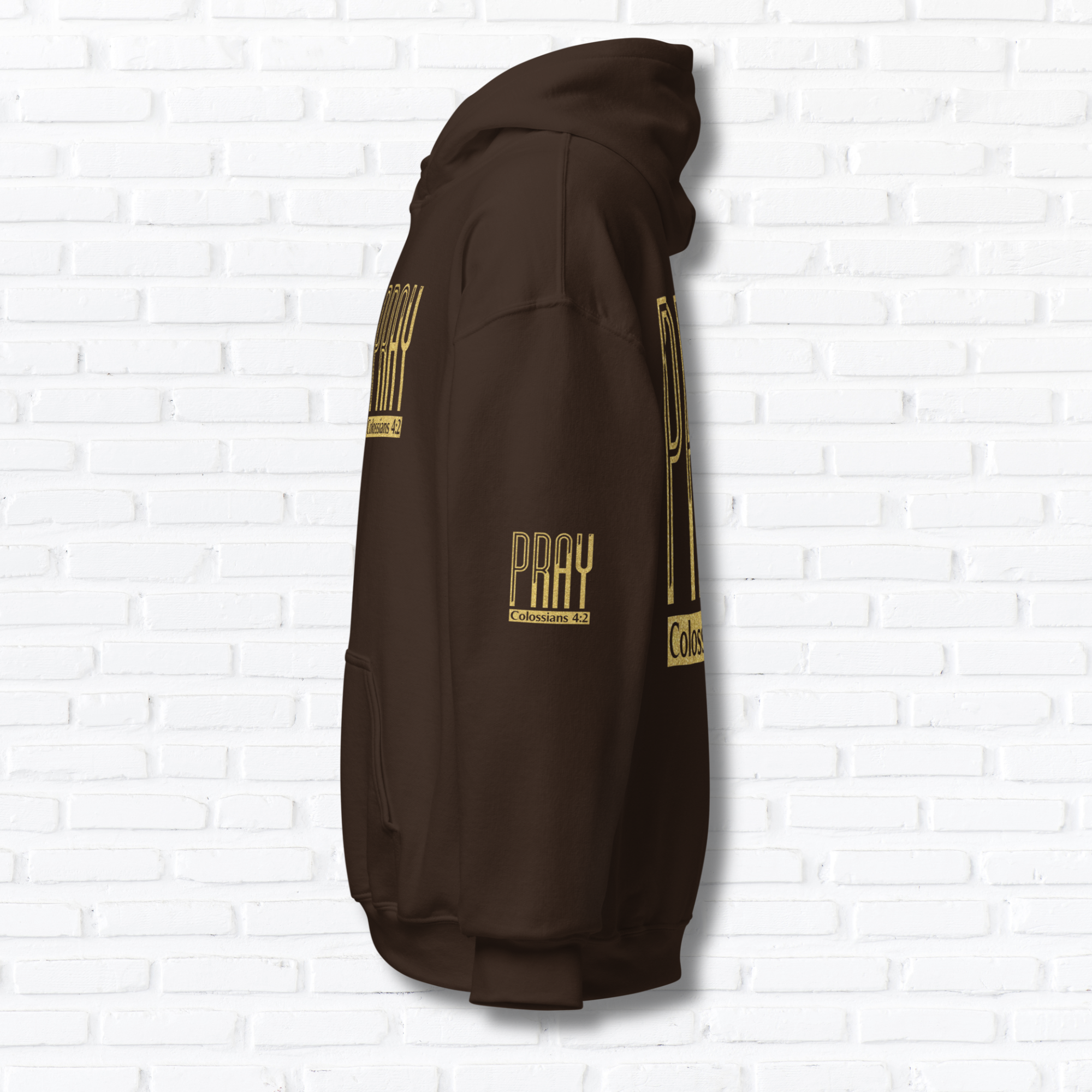 Pray Hoodie Glitter Gold