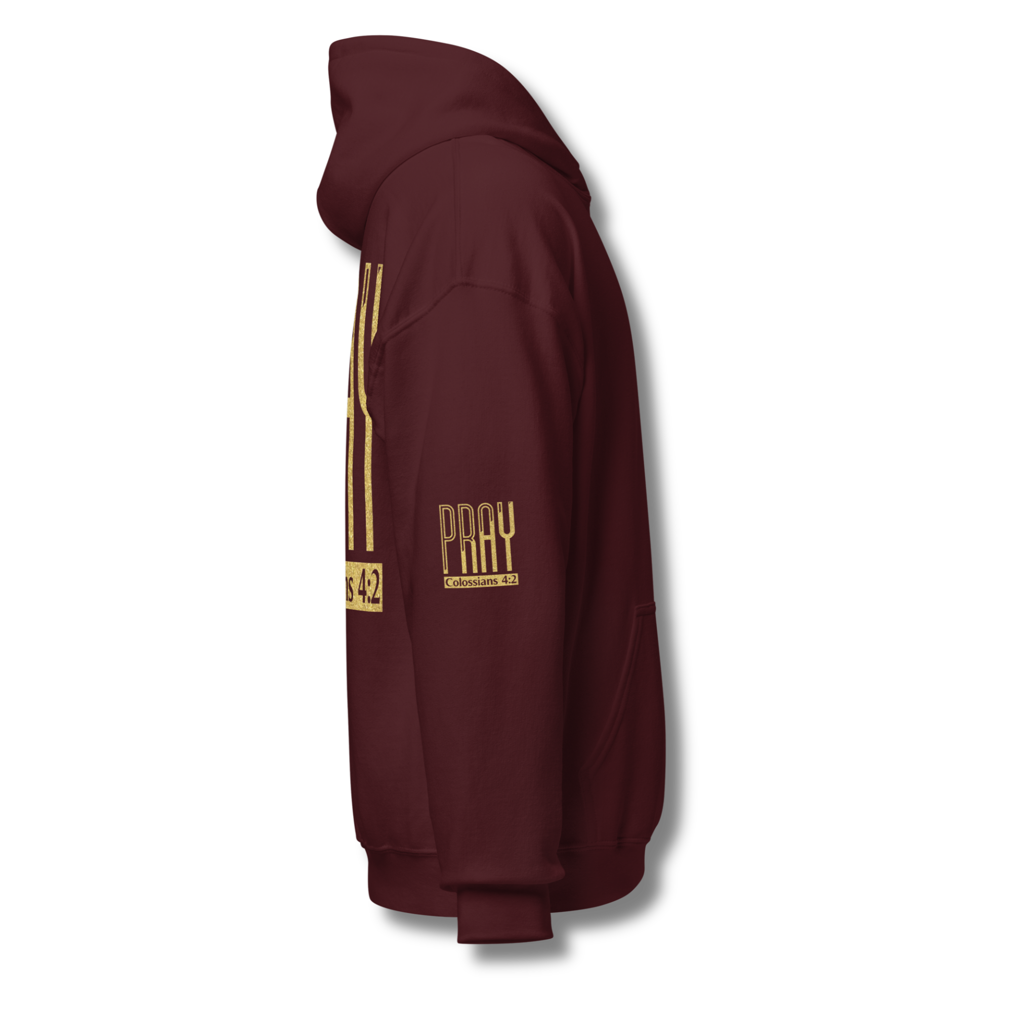 Pray Hoodie Glitter Gold