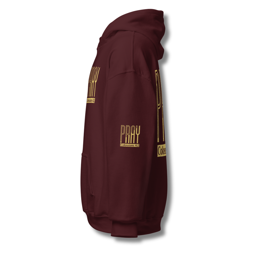 Pray Hoodie Glitter Gold
