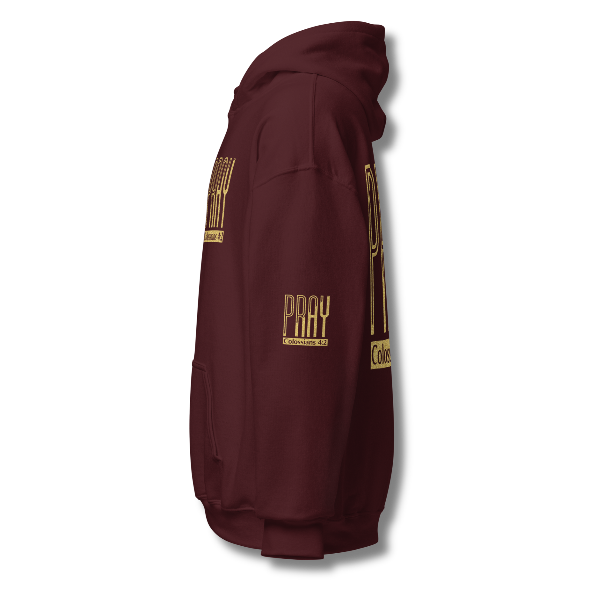 Pray Hoodie Glitter Gold
